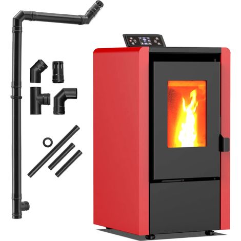 Stufa a Pellet 6,3 kW THUNDER LEYLA-RED WiFi Telecomando A+ (1/5)