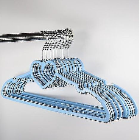 Lot de 20 cintres en forme de cœur, idéaux pour un usage quotidien - style 1 - bleu (1/3)