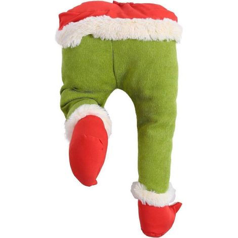 Jambes de Père Noël factices en peluche - Décoration de Noël pour maisons, centres commerciaux, hôtels et bureaux (1/4)