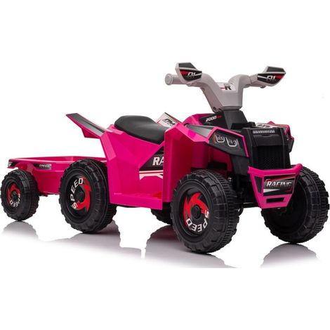 Quad eléctrico XMX630T rosa con remolque. (1/5)