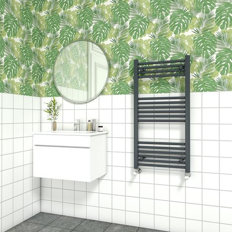 Bathroom Straight Heated Towel Rail Radiator Ladder Warmer Heating Anthracite 1000x500mm