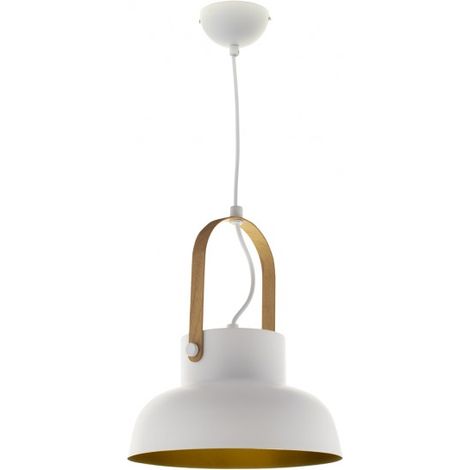 Lampara Colgante Guimar 1xe27 Blanco Campana 50-120x24d de FABRILAMP.