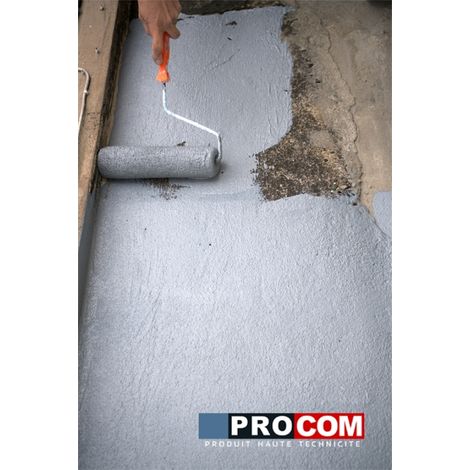 Procom – Peinture d'étanchéité pour terrasse circulable – Résine souple pour béton et carrelage – Résiste aux intempéries et à la circulation piétonne – 10 litres