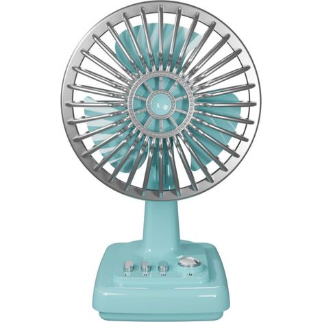 Petit ventilateur de bureau USB classique en métal rechargeable, 3 vitesses réglables, ventilateur rechargeable par USB (1/2)