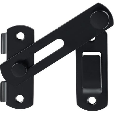 Verrou Porte Coulissante Serrure Volet Loquet Porte Verrou Portail à Bascule Boulon avec Vis pour Porte, Fenêtre, Placard et Jardin, Finition Noir Mat en Acier Inoxydable (1/5)