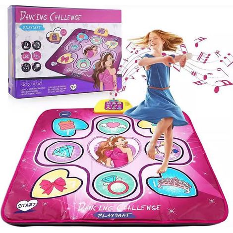 Tanzmatte, Rhythmusspielmatte mit LED-Lichtern, einstellbarer Lautstärke, 5 Spielmodi, Weihnachtsgeschenk für Mädchen im Alter von 3 bis 12 Jahren