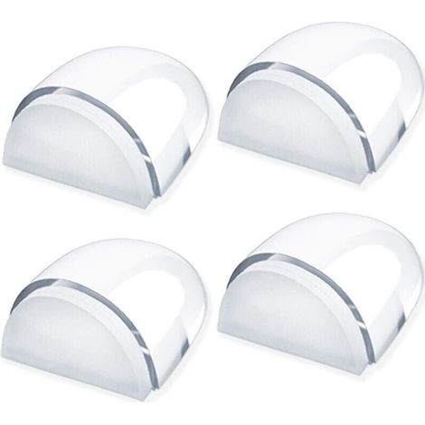 4 butées de porte transparentes autocollantes, avec tampons, pour parquet, sol et murs (1/4)