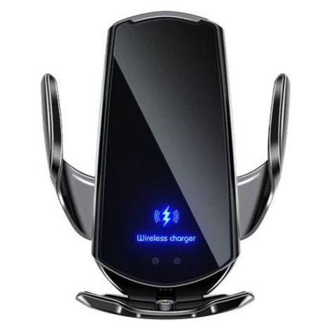 Support téléphone voiture intelligent avec capteur et chargeur sans fil QI, support magnétique pour smartphone, fixation tableau de bord (1/5)