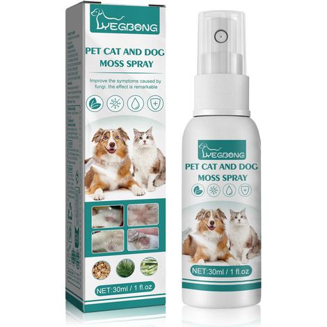 Spray contre la teigne pour chats et chiensSpray nettoyant et soignant pour éliminer les acariens et soulager la teigne cutanée chez les animaux de compagnie