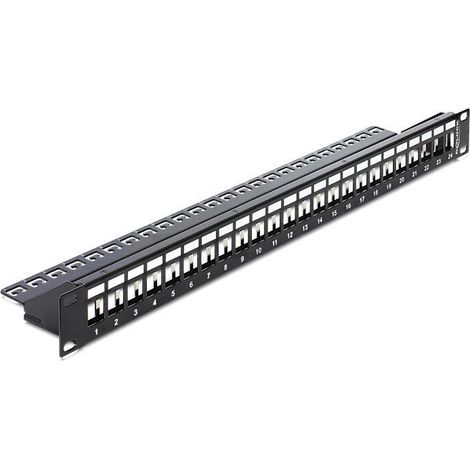 Delock Panel de Parcheo 19 pulgadas Negro 1U (1/4)