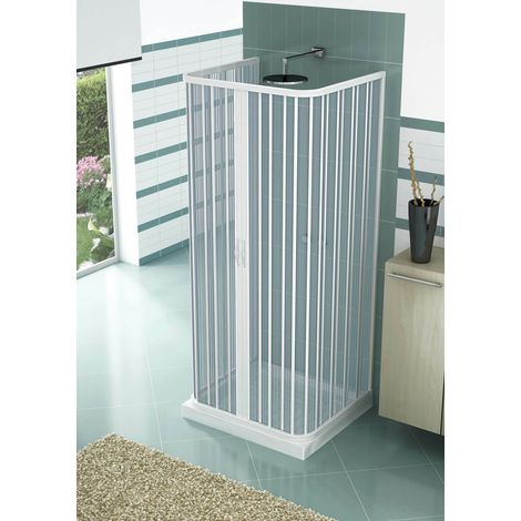 Box doccia 3 tre lati apertura centrale a Soffietto Cabina PVC Misure riducibili - Dimensioni: 90 x 90 x 90