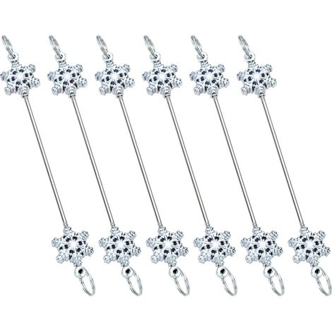 Confezione da 6 ornamenti di perline a tema fiocco di neve - Argento