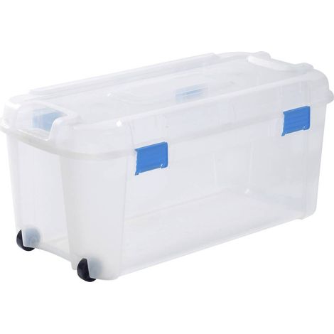 Curver 243731 Boîte de rangement TOTEM Box 80L, transparent / blau transparent, bleu 1 pc(s)