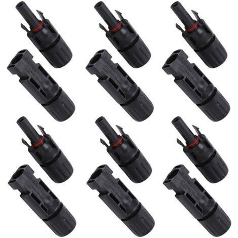 12 Pcs Solar Cell Connector Industrial Waterproof Cable Connector for Solar Panels (1000V-30A) (1/5)
