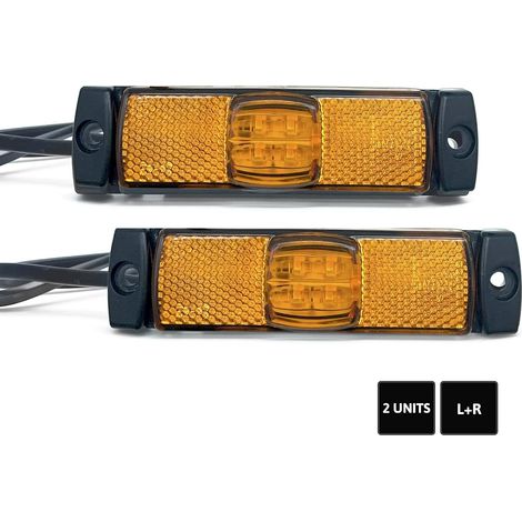 Feu de position LED 2, lot de 2 unités, réf. 12V/24V/0,4A/0,04A, pour usage automobile, pour l'éclairage et le remplacement dans les véhicules.-AquaForge (1/5)