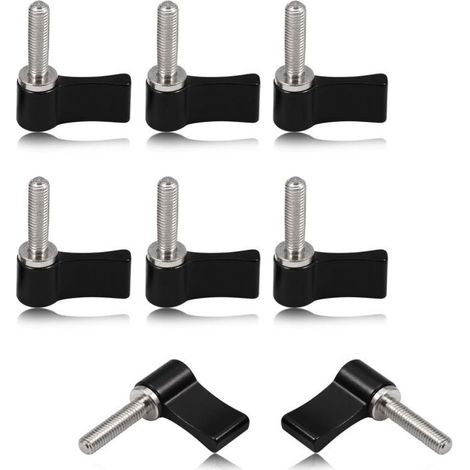 Lot de 8 boutons rotatifs à filetage M5 de 20 mm, vis à levier réglable, vis moletée avec aile unique, pour équipements électroniques (1/5)