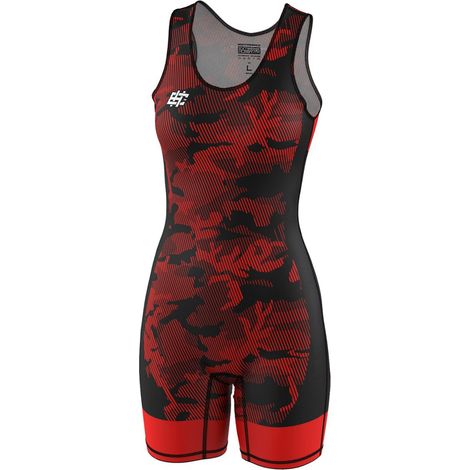 Body da wrestling da donna Havoc, taglia XS, rosso