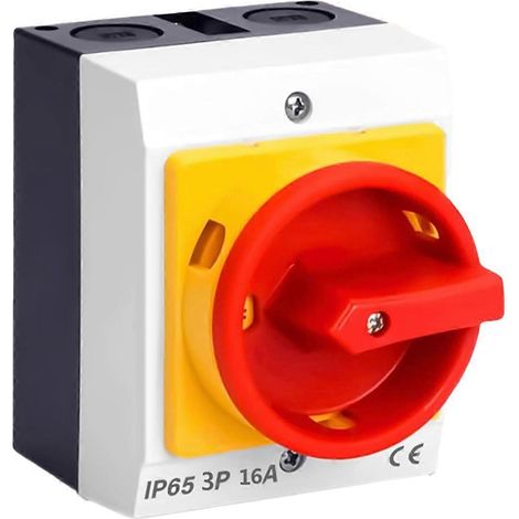 Interrupteur principal, disjoncteur 16 A, interrupteur rotatif à 3 broches (1/5)