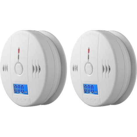 Lot de deux détecteurs de fumée et de monoxyde de carbone avec écran LCD. (1/5)