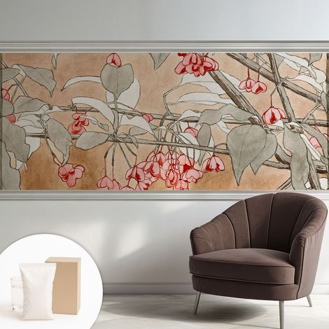Carta Da Parati - Non Tessuto - Con Colla Inclusa - Per Interni - Ecologica - Con Ingresso - Soggiorno Armonia floreale 250x104 cm (1/5)