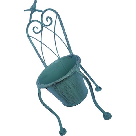 Cesto portavasi in ferro, supporto per fiori in metallo effetto shabby chic - Verde