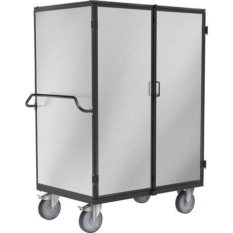 Chariot de sécurité plein 500 kg – Longueur 1160 mm – Acier robuste – Verrouillage antivol – Barre de poussée ergonomique – Kongamek