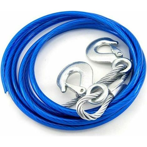 Câble de remorquage robuste de 4 m avec 2 crochets de sécurité pour voiture (1/5)