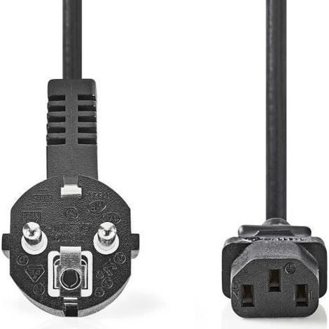 NEDIS Power Cable - Schuko Male Angled - IEC-320-C13 - 10 m - Noir (1/2)
