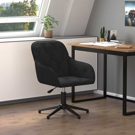vidaXL Silla de oficina giratoria de terciopelo negro (1/5)
