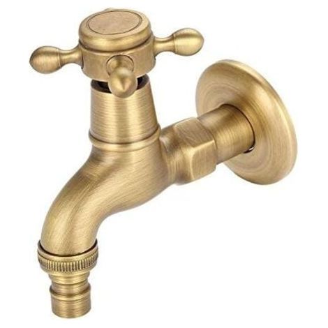 Grifo Ulisem de latón antiguo, grifo mezclador para exteriores, lavadora europea vintage, montaje en pared único (1/4)