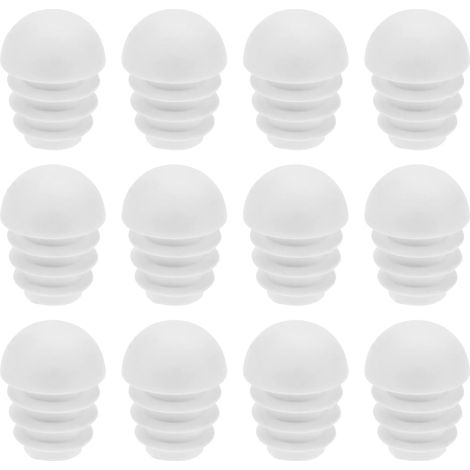 50 tapones de plástico para insertar tubos, tapas redondas, insertos de tubo en forma de cúpula, accesorios para muebles, sillas, patas de mesa, 16 mm, color blanco