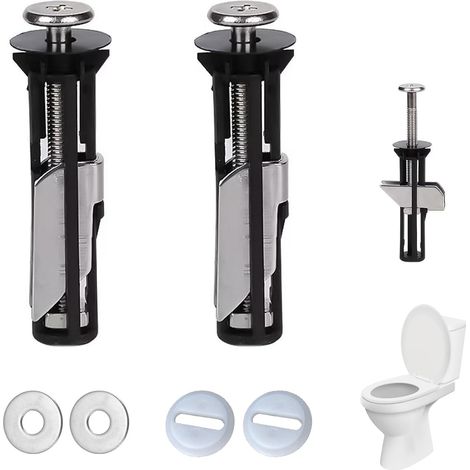 Universelle Schrauben und Bolzen für Toilettensitze, Toilettensitzbefestigungen, Hochleistungs-Schraubensatz für Toilettensitze, Schnellverschluss-Befestigungen für obere Scharniere (1/5)