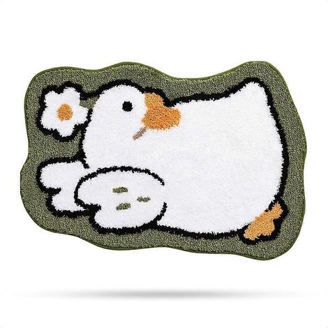 Tapis de bain mignon en forme de grande oie (1 pièce), 45 x 65 cm, lavable en machine, antidérapant, ultra doux et absorbant. (1/5)