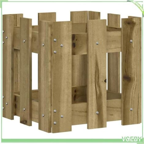 Jardinière - FAFEICY - Design de clôture - Bois de pin imprégné - 30x30x30 cm - Carré, résistante intempéries (1/5)