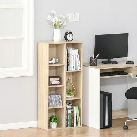 Meuble de rangement Bibliothèque étagère 7 cubes pour intérieur. salon. chambre - 50l x 24P x 106H cm. bois naturel