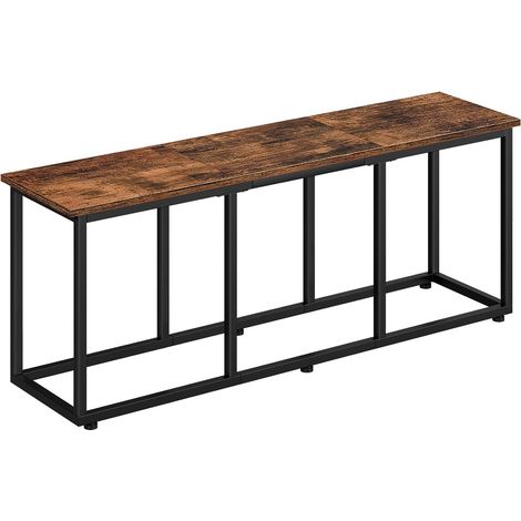Banc de Cuisine Long de 120 cm, Banc à Chaussures Industriel, Bout de lit, Chaise Longue pour Salle à Manger, entrée, Chambre, Marron Rustique et Noir EBF45CD01 (1/5)
