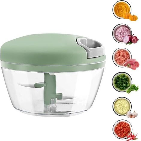 Hachoir à oignons, hachoir manuel,hachoir multifonction pour légumes,hachoir coupe oignon manuel avec 3 lames en acier inoxydable (1/4)