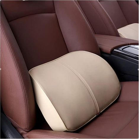 Almohada de espuma viscoelástica para soporte lumbar (media/inferior) para asientos de coche, sillas de oficina, sillones reclinables, etc. (beige)