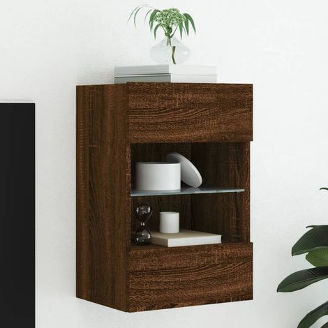 TV-Wandschrank mit LED-Leuchten Braun Eichen-Optik 40x30x60,5cm vidaXL (1/5)