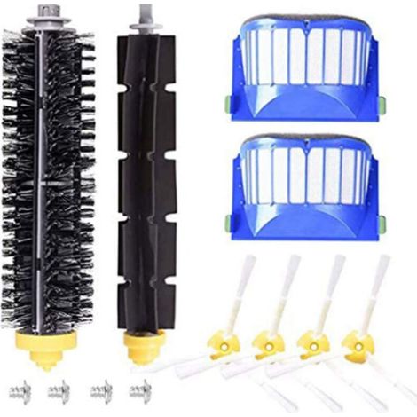 Accessoire pour iRobot Roomba 600 610 620 630 645 650 655 660 680 500 Series Modèle 595 Kit de remplacement Réapprovisionnement iRobot Parts Set Filtre Brosse Latérale (1/4)