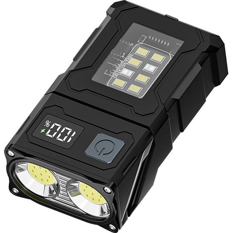 Linterna recargable de alta potencia, mini linterna LED ultrapotente, recargable por USB C, pequeña linterna EDC con 7 modos, resistente al agua y con clip [Clase energética A+++]