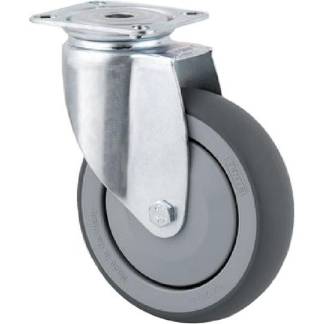 Roulettes pivotantes en acier galvanisé à platine de fixation TENTE 2470PJP075P40 (1/4)
