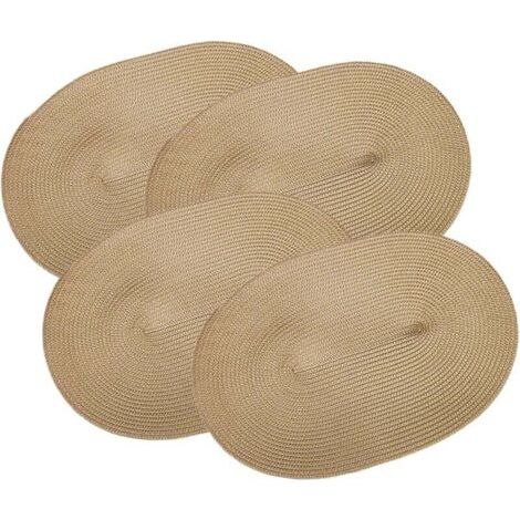 BUNTHAUS PA Lot De 4 Nappes Ovales En Toile De Jute Naturel 30x45 Cm Set Table (1/4)