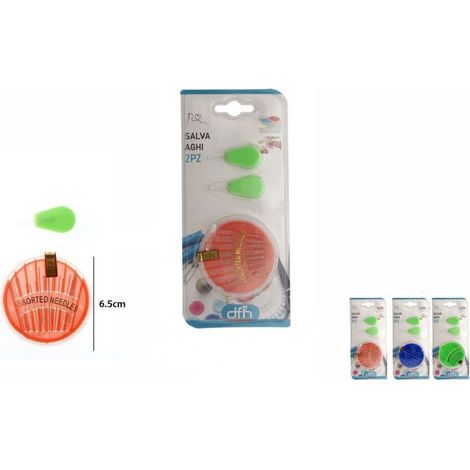 TrAdE Shop Traesio - Kit Aghi Da Cucito Ago Misura Con 2 Infila Salva Aghi Sartoria Accessori 53242 -