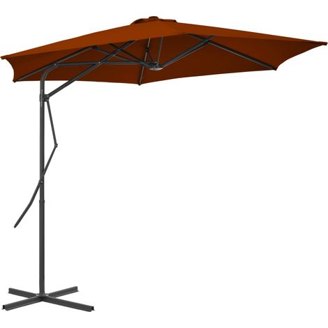 Sonnenschirm mit Stahl-Mast 300x230 cm Terrakotta