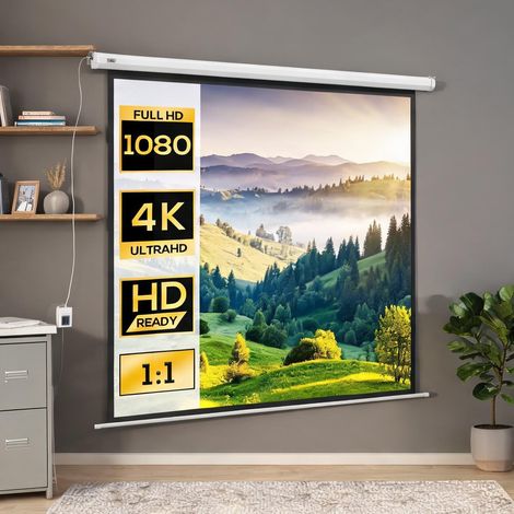 Écran motorisé 96 pouces 4K Ultra HD avec télécommande 195 x 182 (1/5)