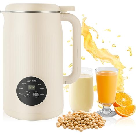 1 maà lait végétaux, 800w, 1200ml, 10 lames, chauffage, auto-nettoyant, pour soja, avoine, fruits
