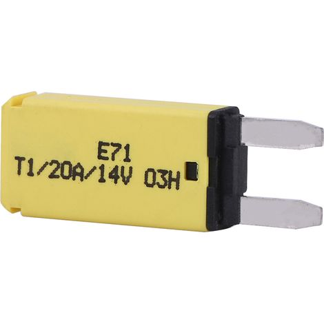 20A gelbe Flachsicherung, 14V DC Miniatur-Leistungsschalter mit automatischer Rückstellung für Auto, LKW, Boot, Wohnmobil, elektrischer Stromkreisschutz. (1/5)