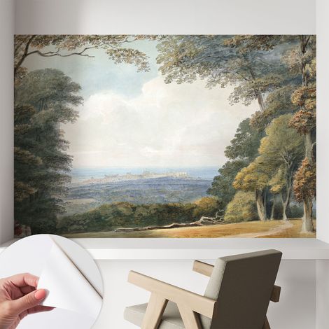 Papier peint autocollant adhésif avec imprimé installation simple qualité excellente sans désordre Paysage boisé 104x70 cm (1/5)