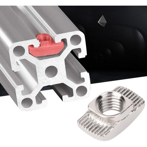 Lot de 100 écrous en T standard européens 45T M8 à filetage coulissant pour profilés en aluminium (1/5)